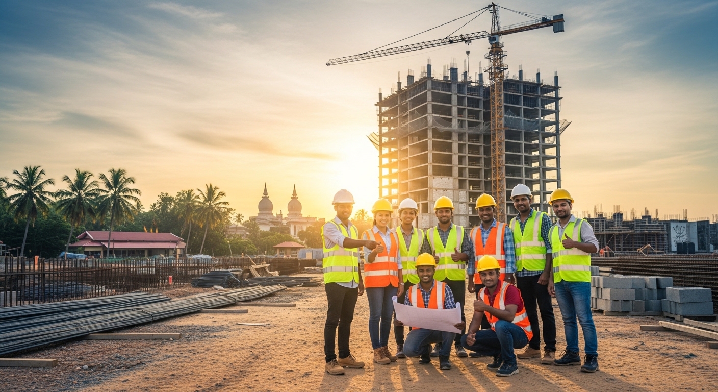 Gaura Construction site team in Sri Lanka